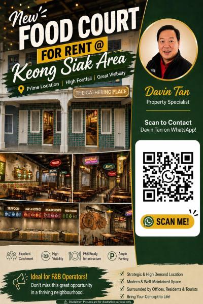 F&B Food Court for Rent | Newly Renovated, Aircon